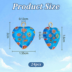 24 шт. подвески из стекла миллефиори PALLOY-PH01827