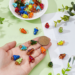48 Stück 8 Farben handgefertigte Bunte Malerei-Perlen.&nbsp;LAMP-PA0001-52