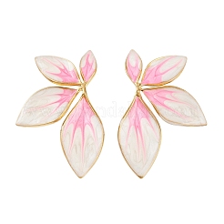 Серьги-гвоздики в форме листа из нержавеющей стали 304 EJEW-V014-01G-01