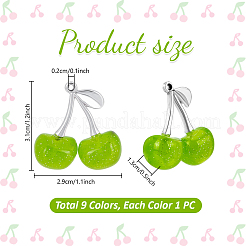 9шт 9 цвета прозрачные подвески из смолы&nbsp;FIND-PH0026-92