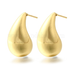 Серьги-гвоздики в форме капли из латуни с гальваническим покрытием для женщин&nbsp;LS-EJEW-K247-02G