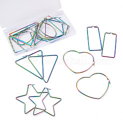 9 пара серег-колец геометрической формы из нержавеющей стали 304 в двух стилях STAS-FW0001-21