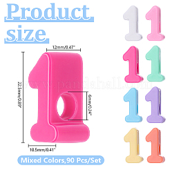 90pcs 9 Arten undurchsichtige europäische Acrylperlen&nbsp;OACR-HY0001-30