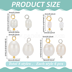 48шт 8 стиля подвески из натурального культивированного пресноводного жемчуга PALLOY-ME00010