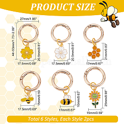 12шт 6 стиля подвеска из сплава эмали украшения HJEW-PH01899