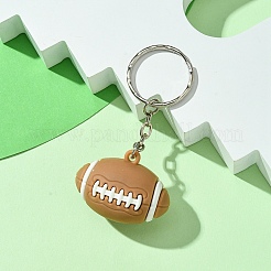 プラスチックキーホルダー  鉄パーツ  ラグビー  7.5cm  ペンダント：28mm&nbsp;KEYC-YW00042-05