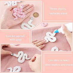 3 шт. 3-х цветная нашивка из полиэстера с вышивкой в виде змеи&nbsp;PATC-GA0001-88