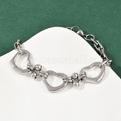 201 браслет-цепочка из нержавеющей стали для женщин BJEW-B143-14P