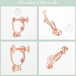 24 шт. латунный винт на зажимах для сережек KK-SP0001-20RG