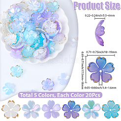 120шт 6 цвета акриловые колпачки для бусин&nbsp;OACR-BM0001-11A