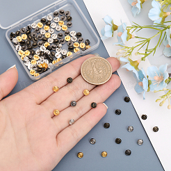 120色のミニ合金シャンクボタン4個  1穴  アンカー付きのフラットラウンド  diyの人形の服  ミックスカラー  5x4mm  穴：1.2mm  30個/カラー&nbsp;FIND-CA0007-49