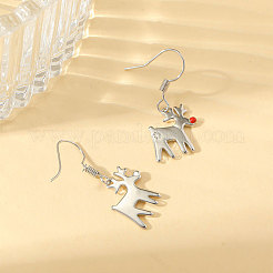 Boucles d'oreilles pendantes en laiton émaillé de Noël pour femmes&nbsp;WGA2901-01