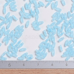 MIYUKIクォーターティラビーズ  日本製シードビーズ  2穴  （qtl148fr）マット透明なアクアab  5x1.2x1.9mm  穴：0.8mm  約480個/10g&nbsp;X-SEED-J020-QTL148FR