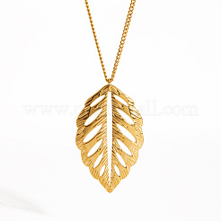 Ожерелья из полых листьев из нержавеющей стали для женщин IK7131-2