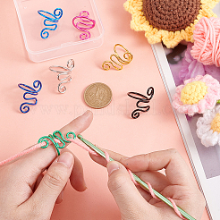 7 шт. 7-х цветные железные держатели для пальцев направляющих нитей AJEW-PH0011-76