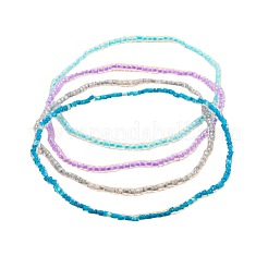 4 шт. 4-цветные светящиеся браслеты на ногу из пластика в форме ронделла с бисеринами WG02137-01