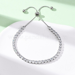 Браслеты-цепочки из нержавеющей стали 304 с прозрачными кубическими цирконами BJEW-G754-03P-03