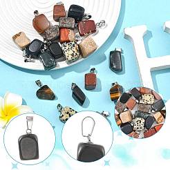 20шт 10 стиля подвески из натуральных и синтетических смешанных драгоценных камней&nbsp;G-FS0005-93P-02