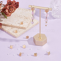 10 шт. ромбовидная латунная фурнитура для сережек-гвоздиков KK-AR0004-04