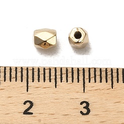 CCBプラスチックビーズ  多面カット  六角  ゴールドカラー  4x3.5mm  穴：1.2mm&nbsp;CCB-A001-12A-G