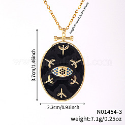 Элегантные латунные ожерелья с прозрачными кубическими цирконами и эмалью в виде счастливого глаза RW8317-3