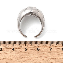 Bagues ouvertes en laiton avec micro pavé de zircones cubiques pour femmes&nbsp;RJEW-L343-03P-02