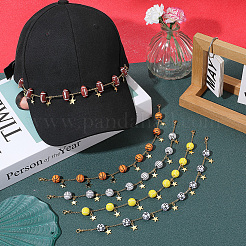 5 шт. 5 стиля латунных цепей и акриловая звеньевая цепь для бейсболки&nbsp;HJEW-SC0002-32