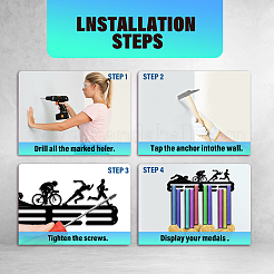 Спортивная тема железная вешалка для медалей настенная стойка для дисплея&nbsp;ODIS-WH0021-573