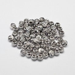 Стойка покрытие латунные гофрированные круглые распорные бусины&nbsp;LS-KK-I600-4mm-P-RS