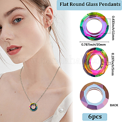 6шт стеклянные подвески&nbsp;GLAA-BBC0001-10B