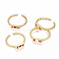 Манжеты из латуни с эмалью RJEW-N035-012-NF