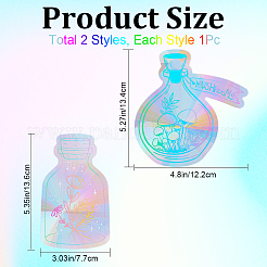 2 pieza de 2 estilos de pegatinas para ventanas con diseño de arcoíris para mascotas&nbsp;DIY-GF0007-65