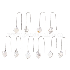 5 пара натуральных пресноводных ракушек в форме сердца&nbsp;EJEW-JE06502