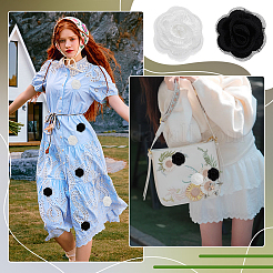 20 шт. 2 цвета 3D цветок розы полиэстер компьютеризированная вышивка орнамент аксессуары&nbsp;DIY-FG0007-96