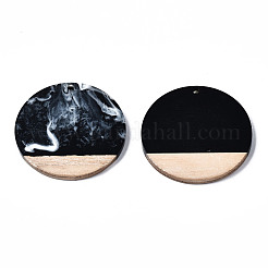 Pendentifs en résine opaque et bois de noyer&nbsp;RESI-T035-25-B02