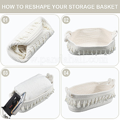 Panier de rangement tissé en corde de coton&nbsp;AJEW-WH20020-153B