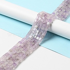 天然ラベンダーアメジストビーズ連売り  キューブ  6x6x6mm  穴：1mm  約63個/連  15.35~15.55''（39~39.5センチメートル）&nbsp;G-I327-A03
