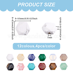 48 шт. 12 стили бусин из смешанных драгоценных камней G-DR0001-01