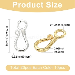 20 шт. 2-х цветные латунные застежки-крючки&nbsp;KK-YW0004-17