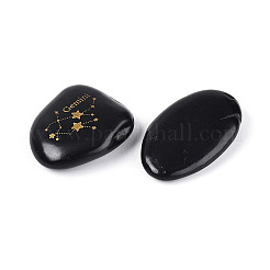 12 шт. образец натурального черного камня с изображением созвездий&nbsp;G-N360-01