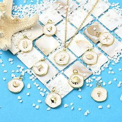 10 pz 10 stili pendenti in ottone smaltato oceano&nbsp;KK-CJ0005-89