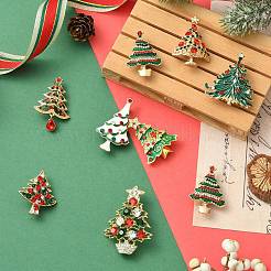 9 spilla smaltata a forma di albero di Natale in 9 stili&nbsp;JEWB-CJ0003-28