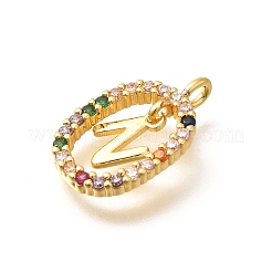 Pendentifs avec zircon cubiques à micro-pavés en laiton&nbsp;ZIRC-P123-01G-N02