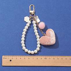 Плюшевые украшения с подвеской в форме сердца любви AJEW-FS0001-08