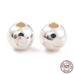925スターリングシルバービーズ  ファセット（4ファセット）ラウンド  銀  4mm  穴：2mm  100個/ 10g&nbsp;STER-Z001-011B-S