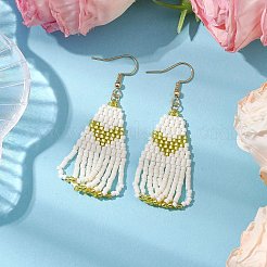 Серьга-гвоздик из нержавеющей стали 304 со стеклянным подвесом&nbsp;EJEW-MZ00179-02