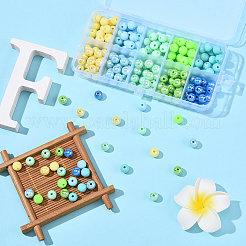 200шт 10 цвета непрозрачные акриловые бусины&nbsp;MACR-YW0003-77