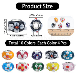 40шт 10 цвета ручной работы лэмпворк европейские бусины LAMP-PA0001-14