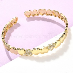 Латунь микро проложить Цирконом браслеты&nbsp;BJEW-C144-02G