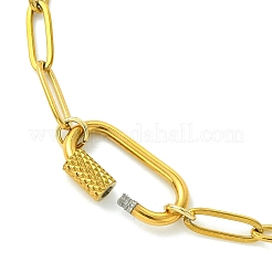 Halsketten aus 4 mm dickem Edelstahl 304 mit Büroklammerketten und Karabinerverschluss für Damen&nbsp;NJEW-JN06229